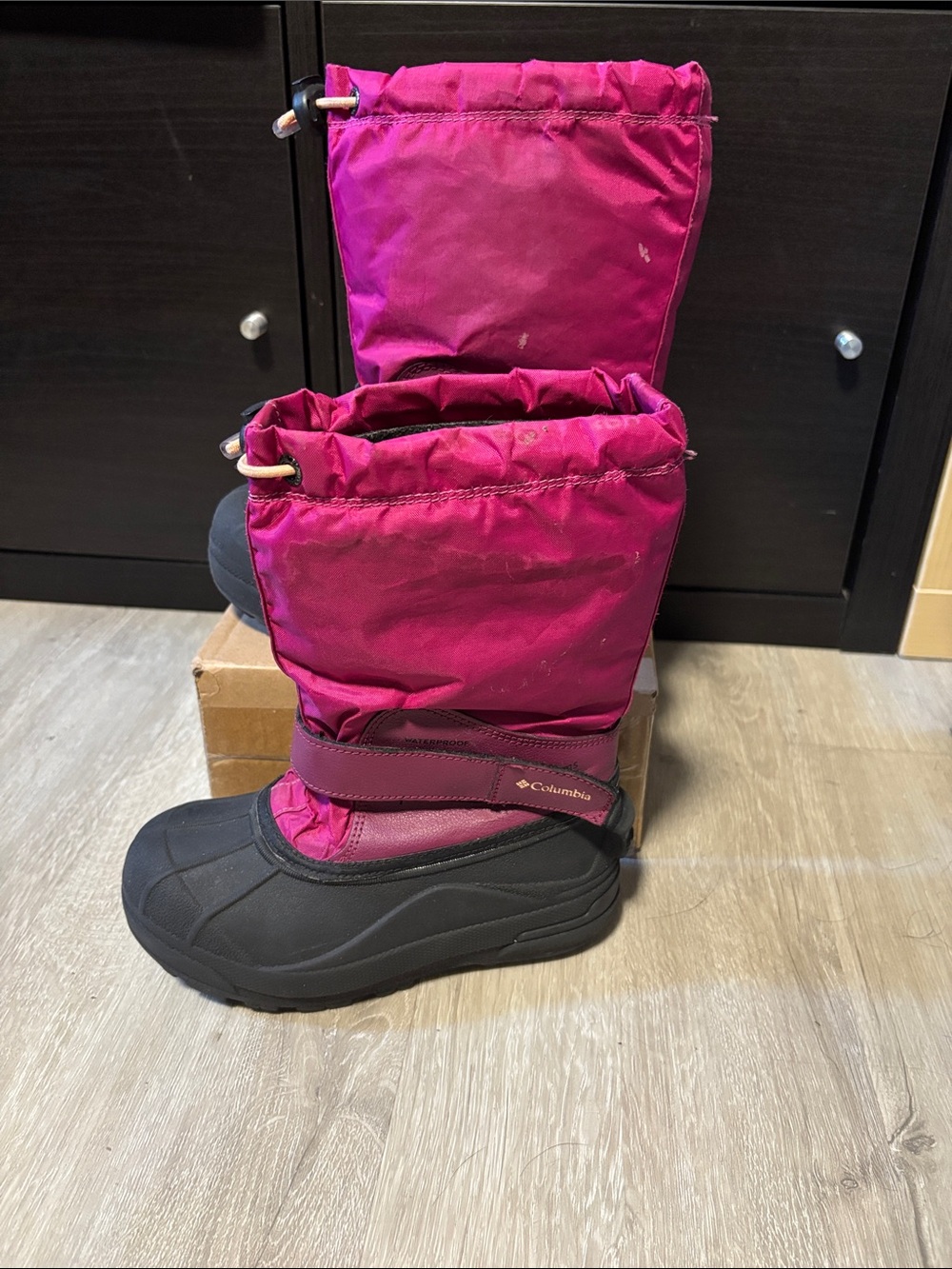 Columbia Magenta and Black Kids Winter Boots